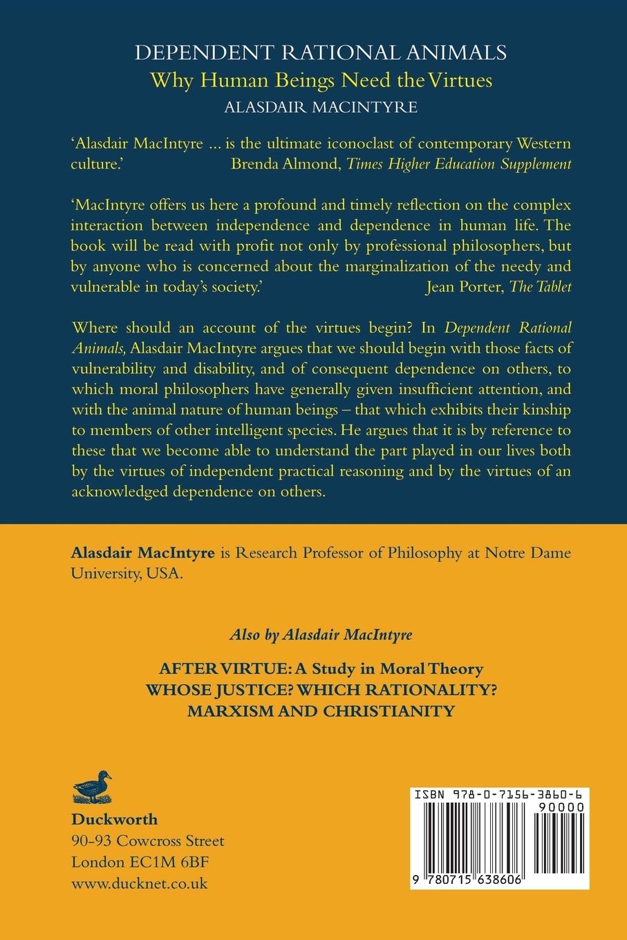 Rückseitencover Dependent Rational Animals