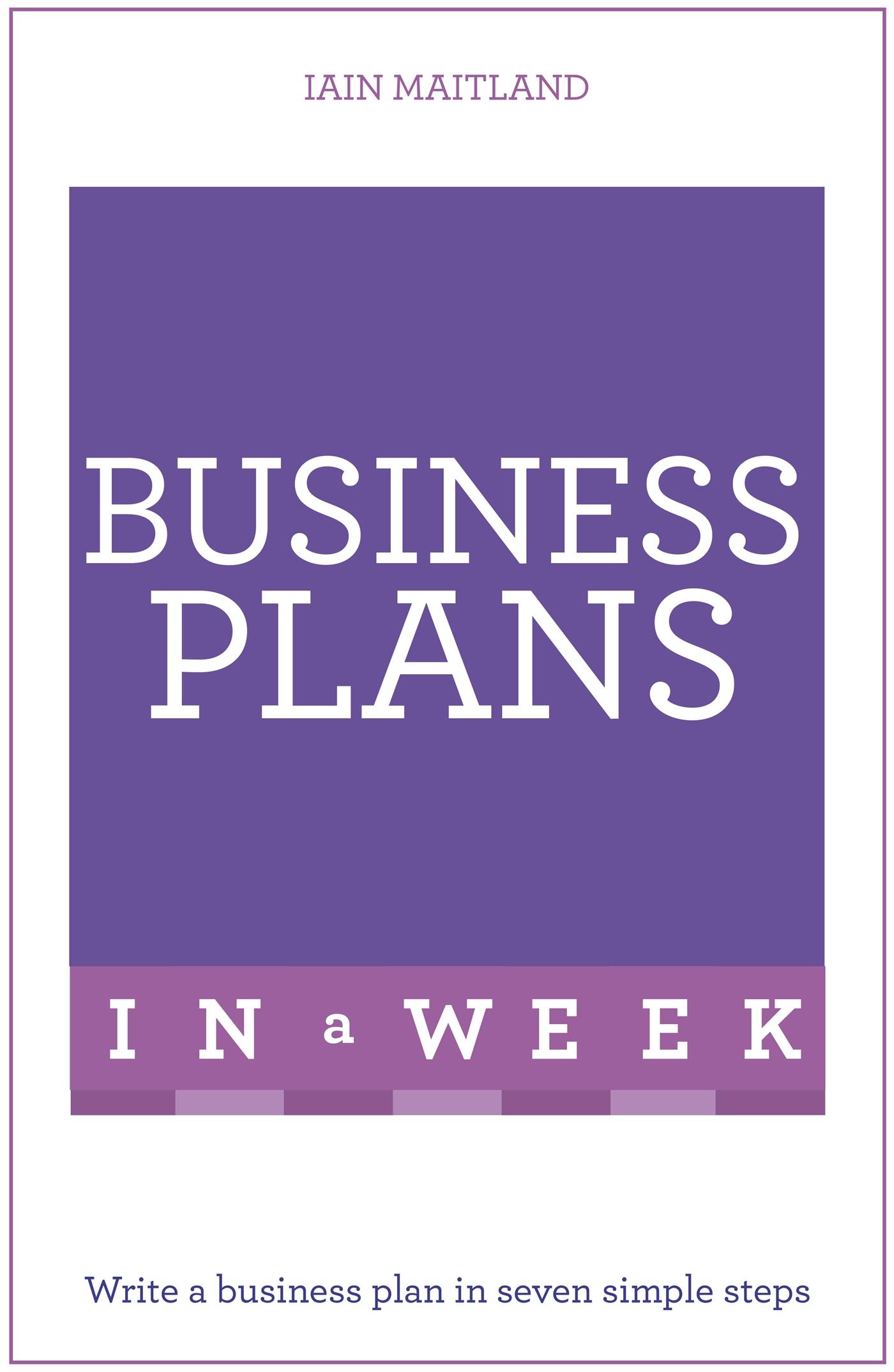 Vorderes Coverbild Business Plans in a Week