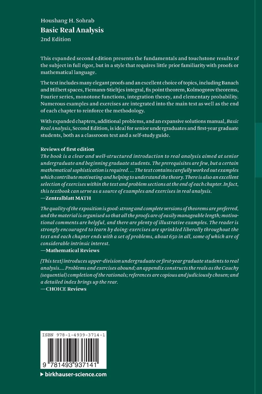Rückseitencover Basic Real Analysis
