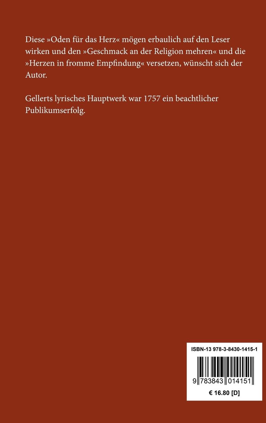 Rückseitencover Geistliche Oden und Lieder