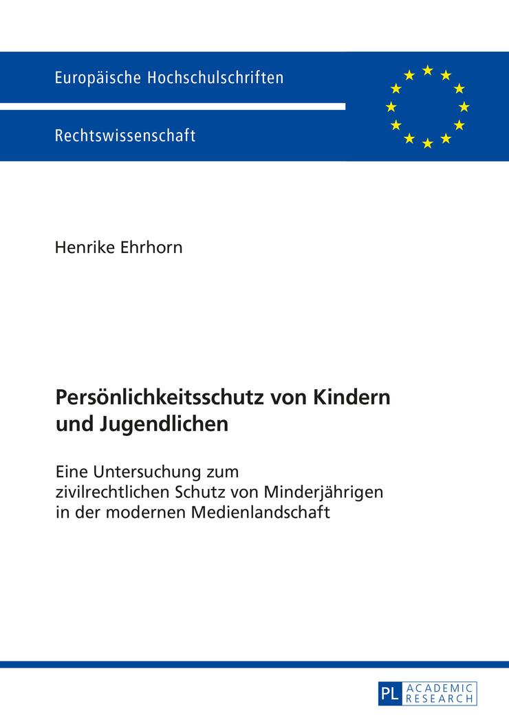 Vorderes Coverbild Persönlichkeitsschutz von Kindern und Jugendlichen