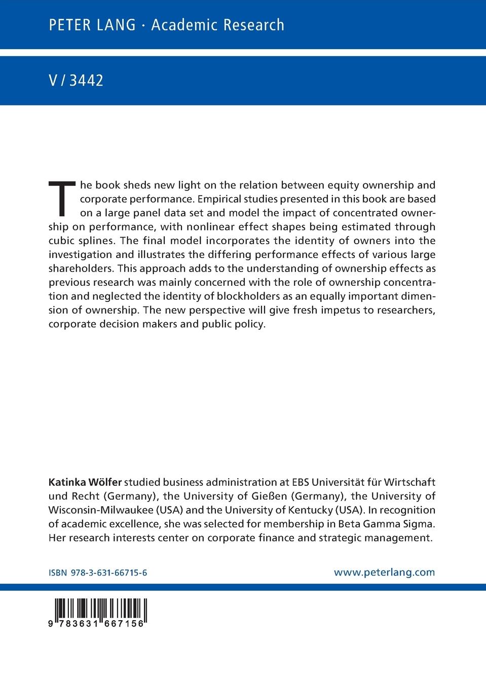 Rückseitencover Ownership Structure and Corporate Performance