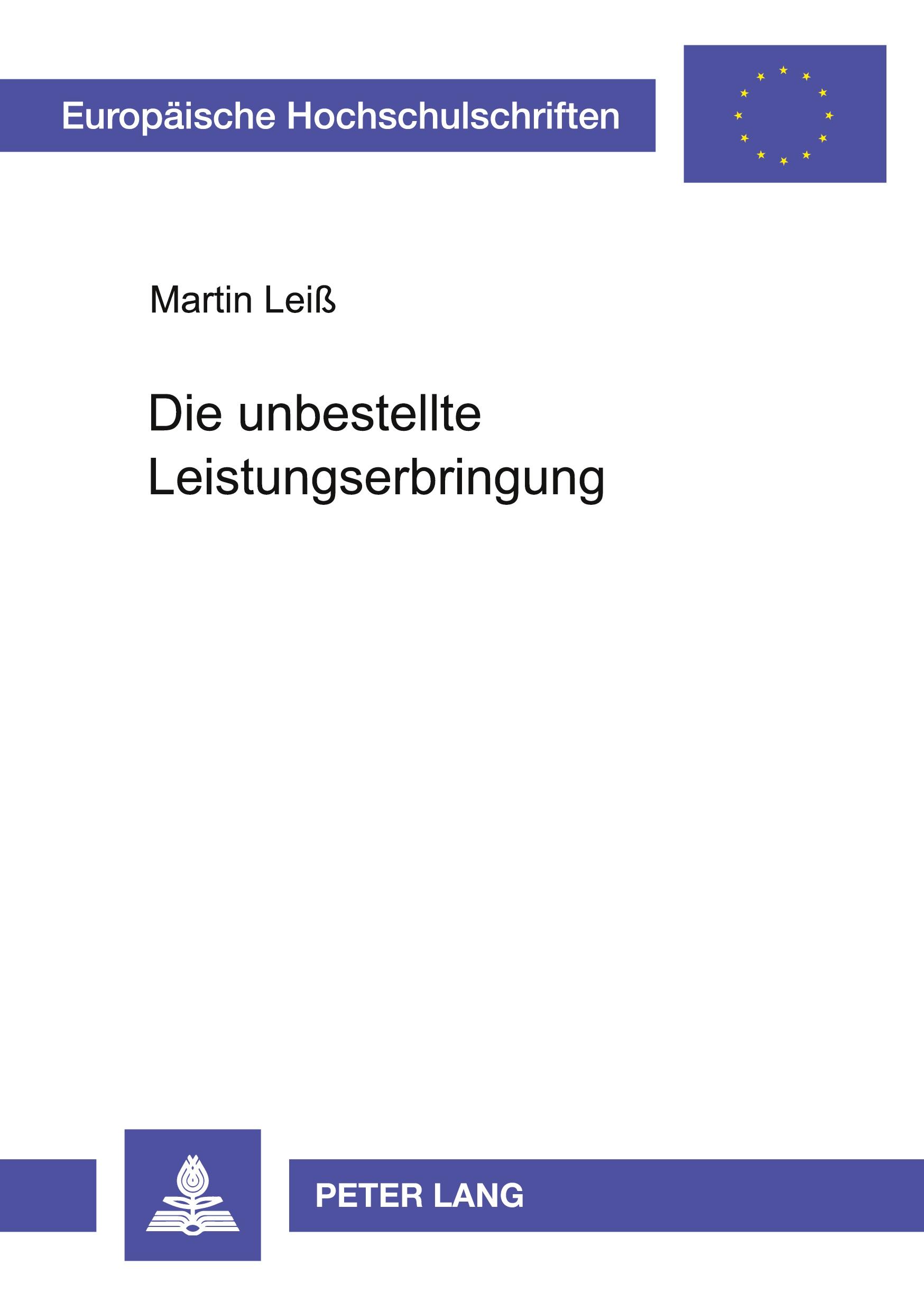 Vorderes Coverbild Die unbestellte Leistungserbringung