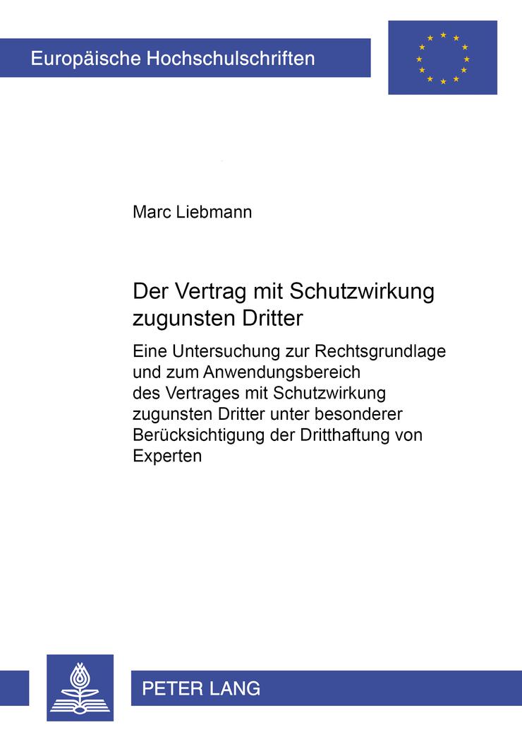Vorderes Coverbild Der Vertrag mit Schutzwirkung zugunsten Dritter