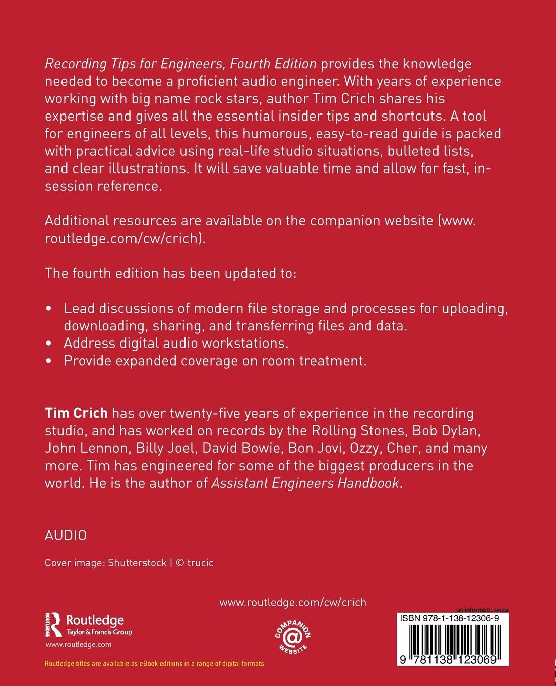 Rückseitencover Recording Tips for Engineers