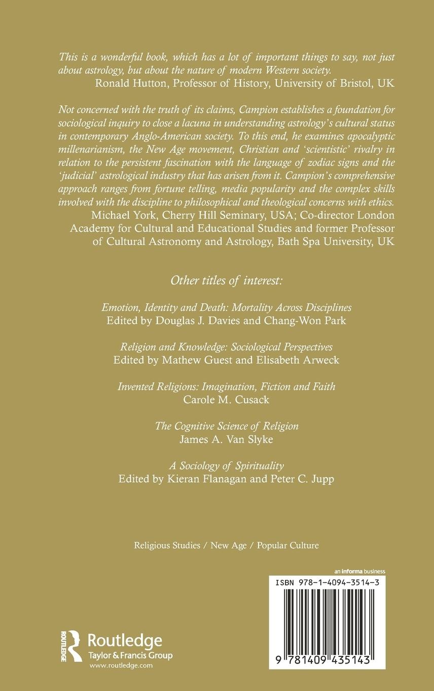 Rückseitencover Astrology and Popular Religion in the Modern West
