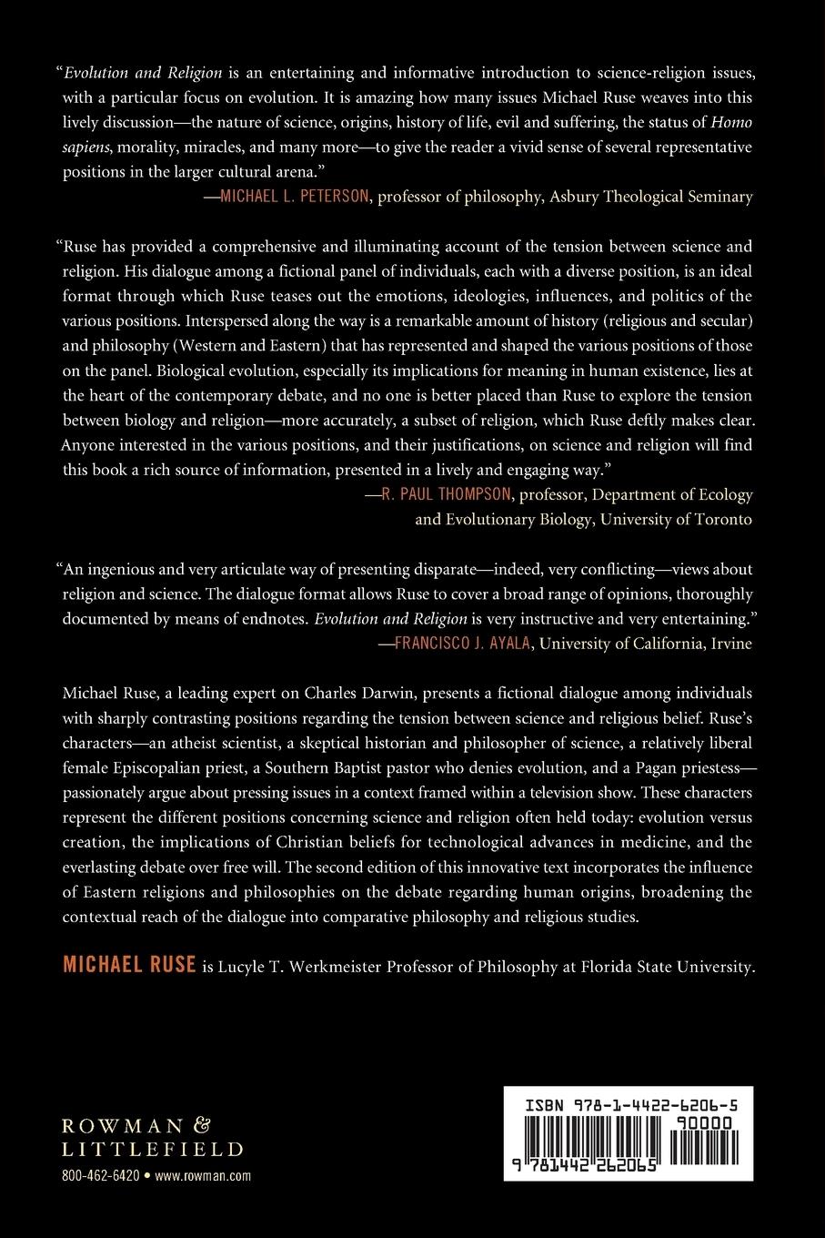 Rückseitencover Evolution and Religion