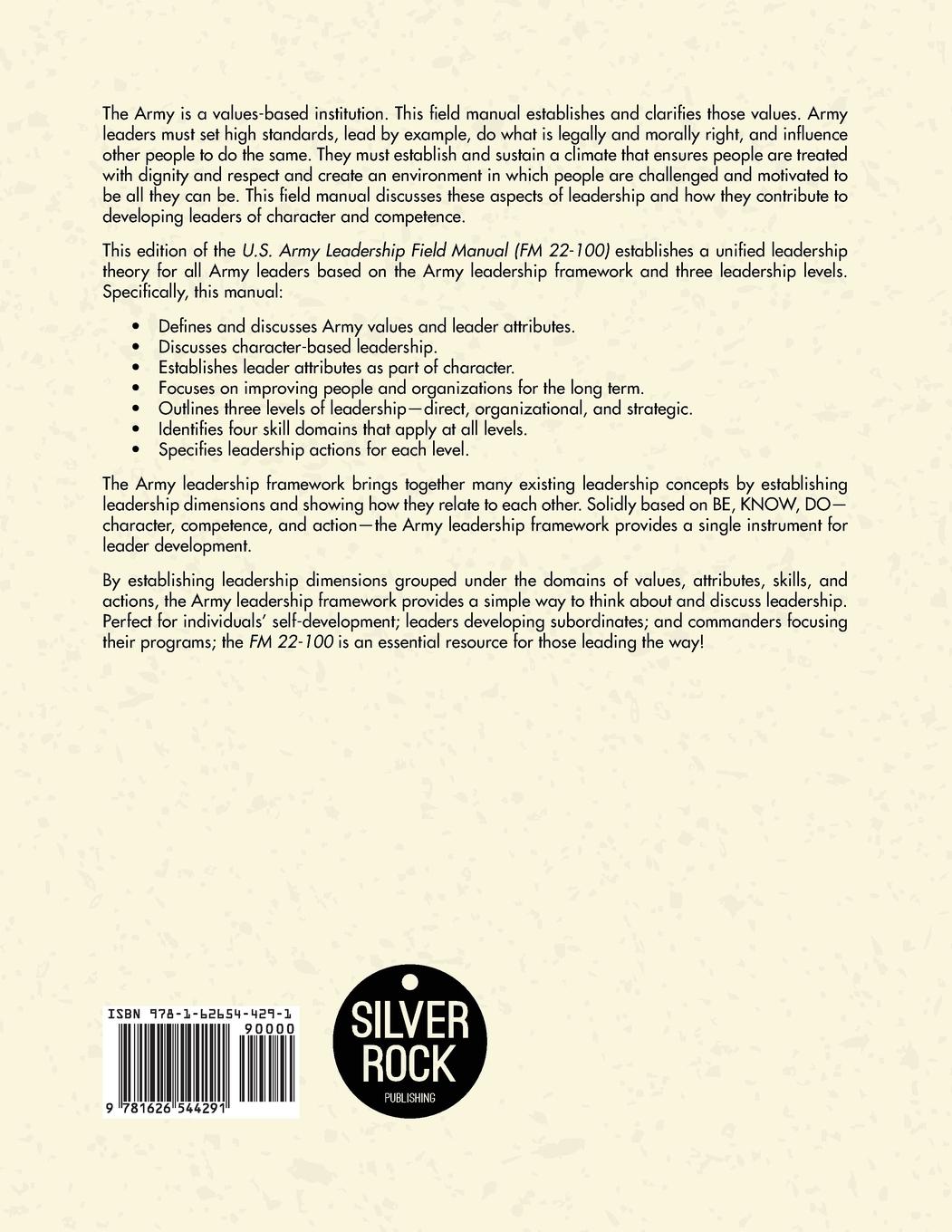 Rückseitencover Army Field Manual FM 22-100 (The U.S. Army Leadership Field Manual)