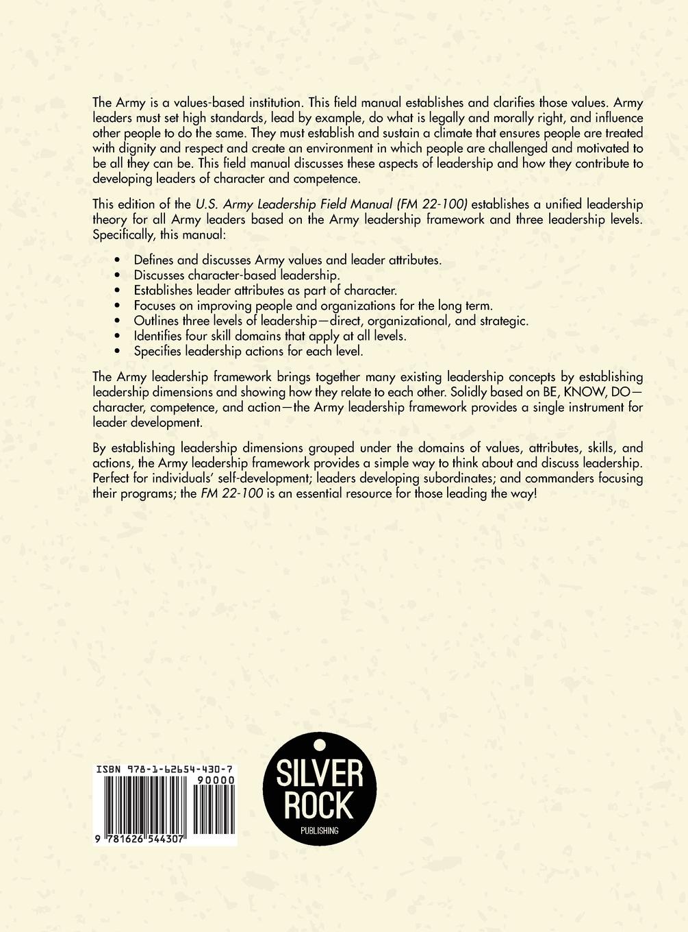 Rückseitencover Army Field Manual FM 22-100 (The U.S. Army Leadership Field Manual)