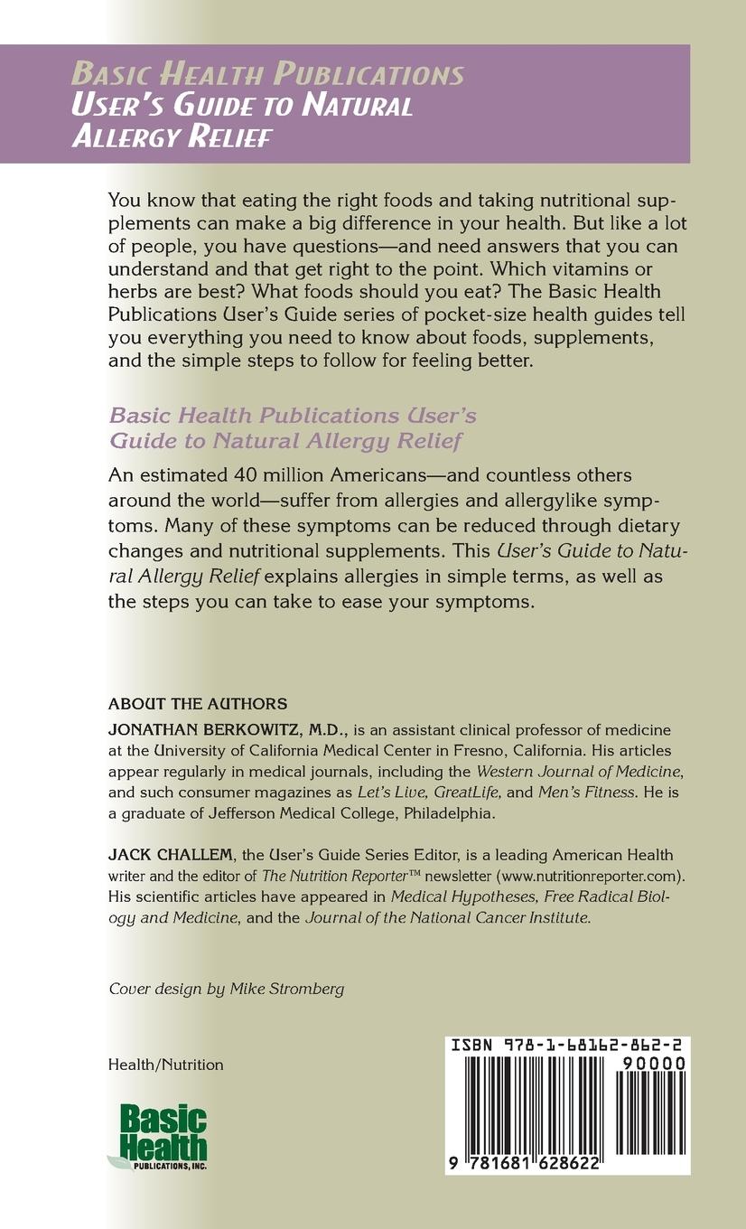 Rückseitencover User's Guide to Natural Allergy Relief