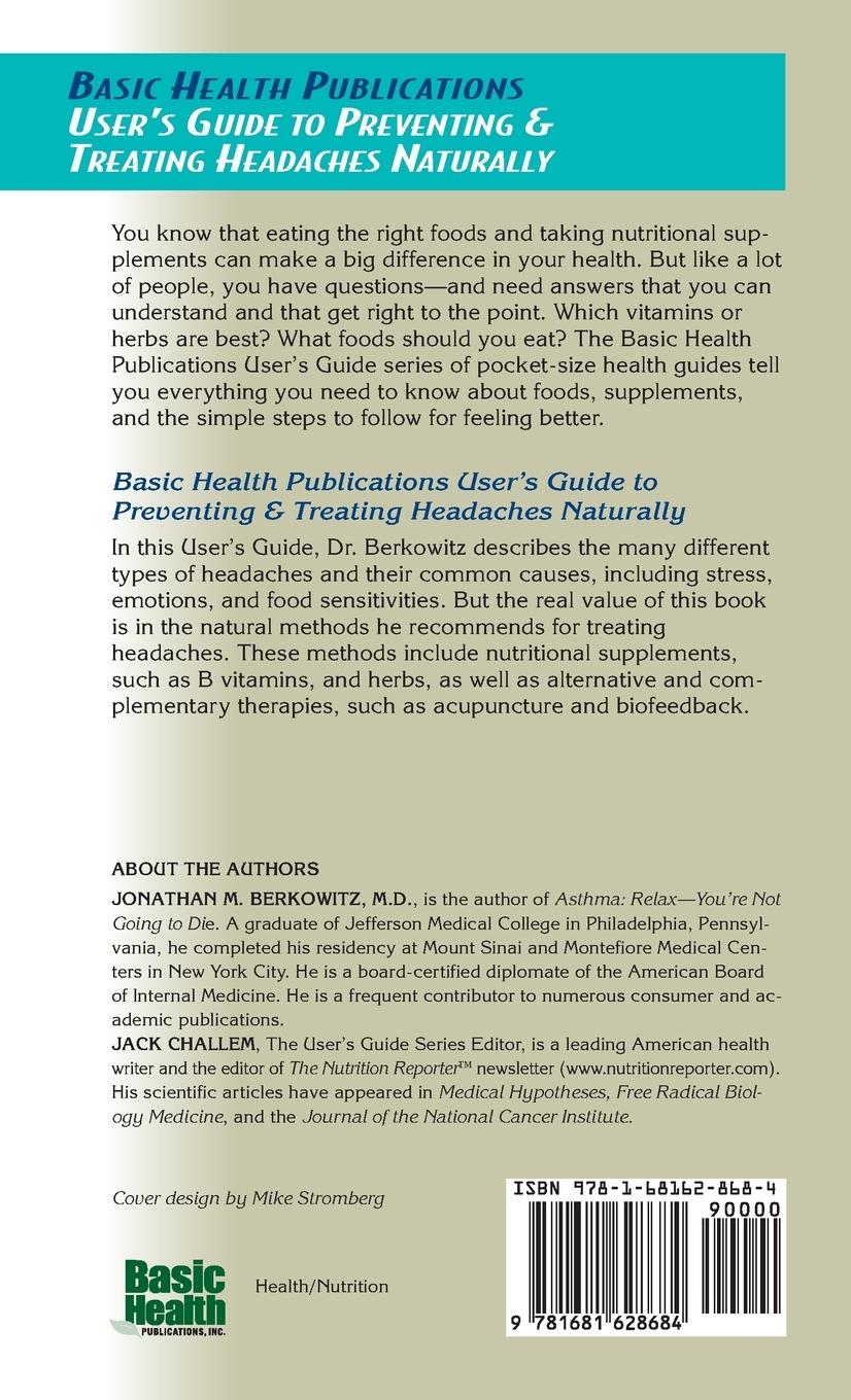 Rückseitencover User's Guide to Preventing & Treating Headaches Naturally