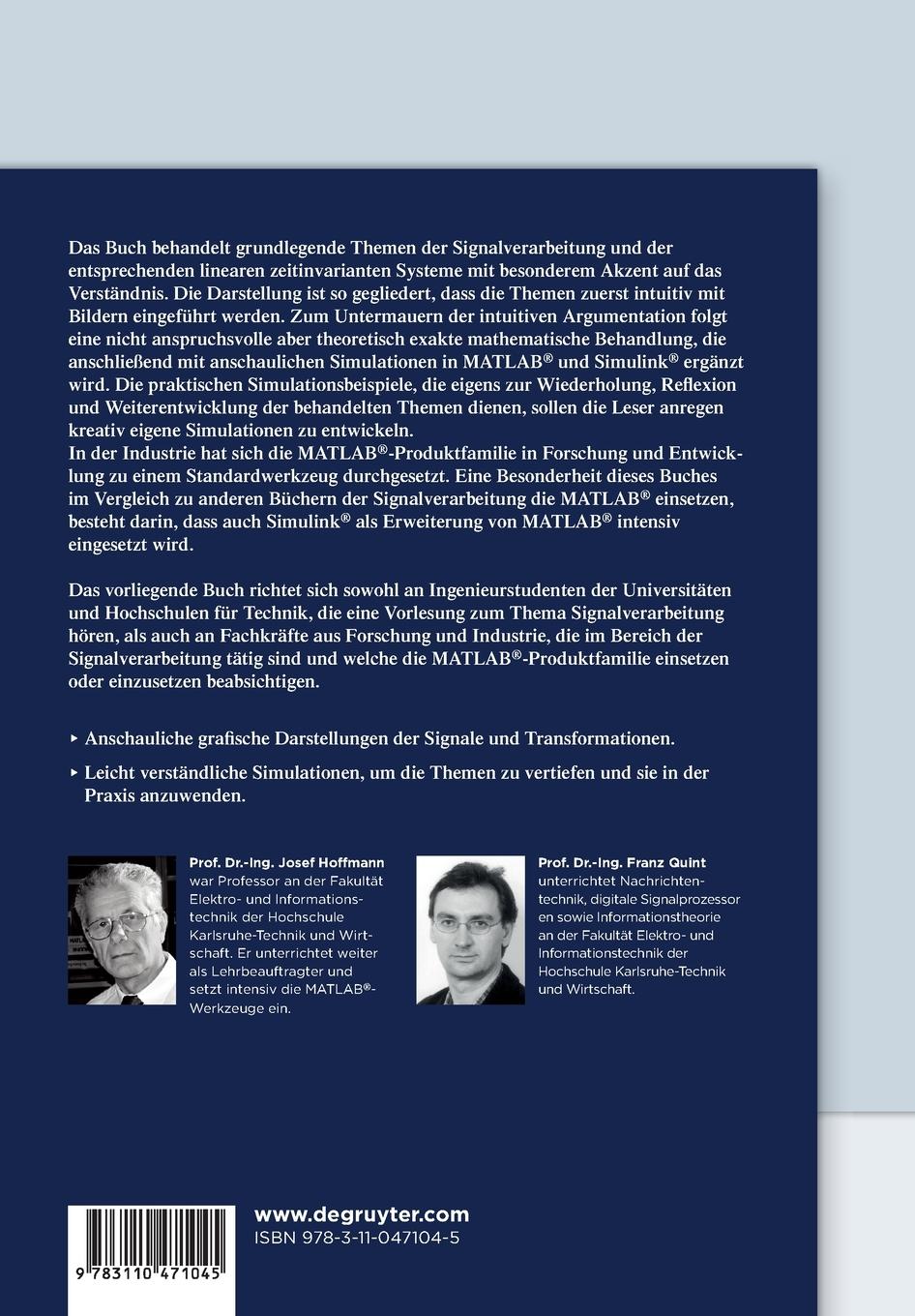 Rückseitencover Signalverarbeitung in Beispielen