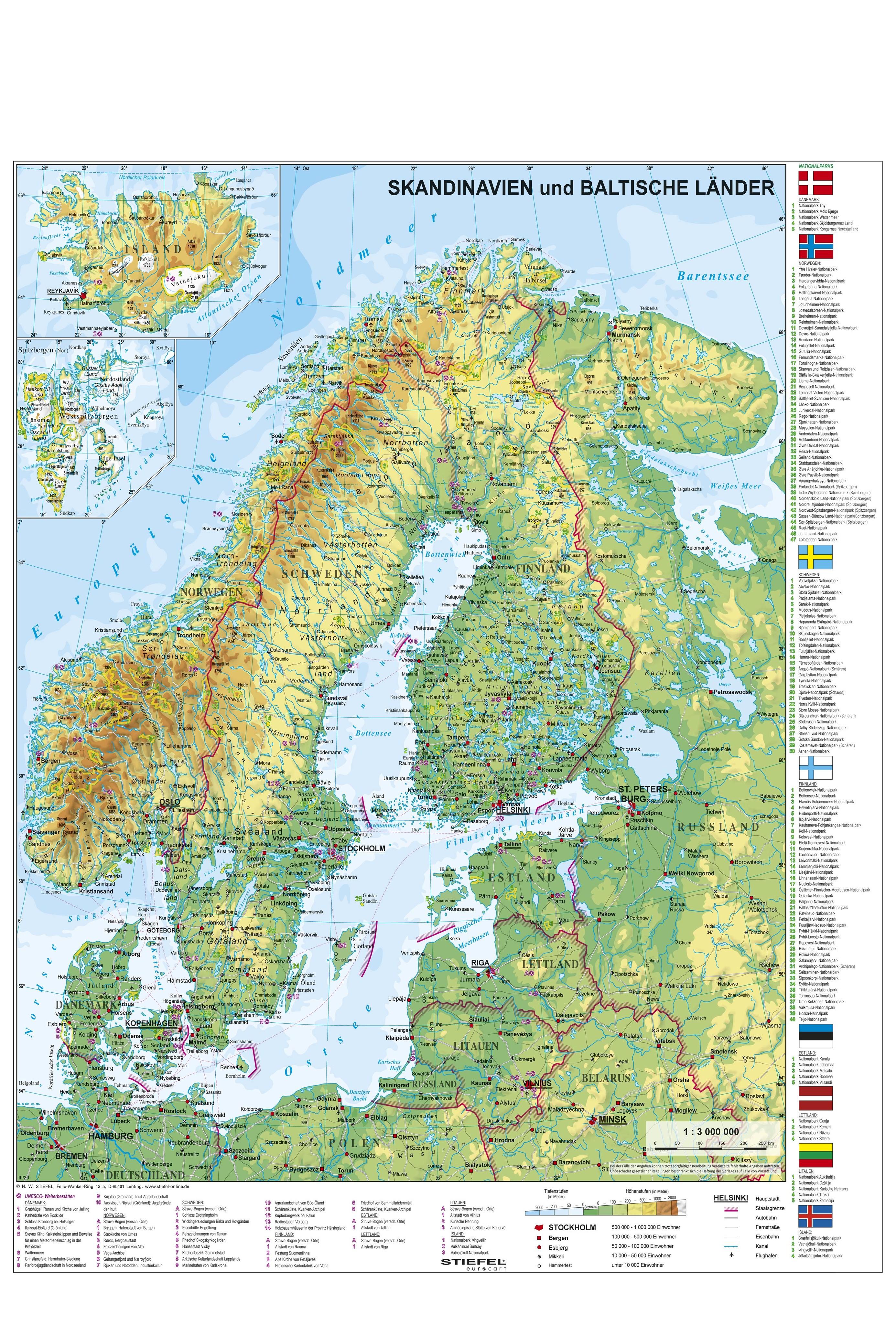 Vorderes Coverbild Skandinavien und Baltikum physisch 1 : 30.000 000