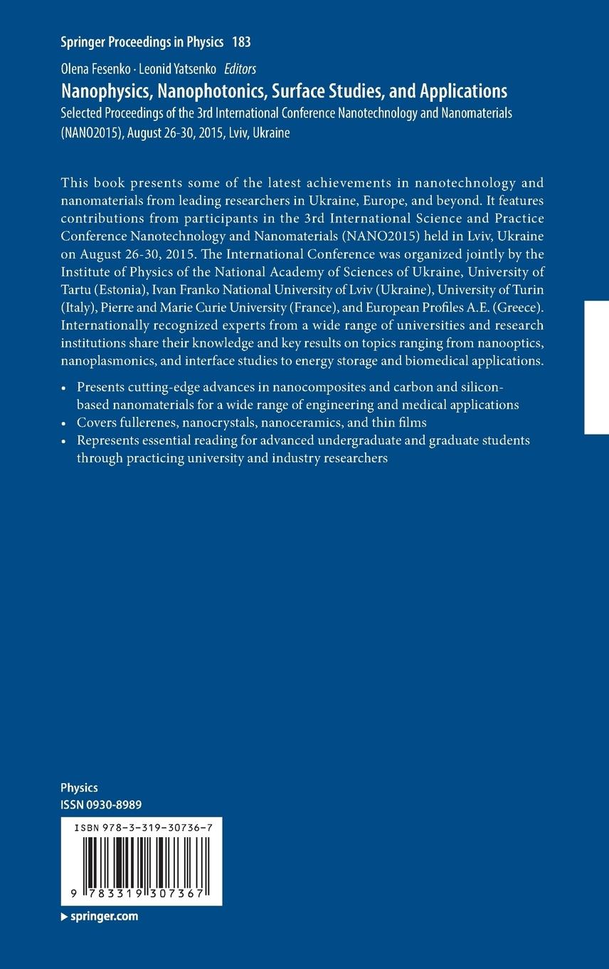 Rückseitencover Nanophysics, Nanophotonics, Surface Studies, and Applications