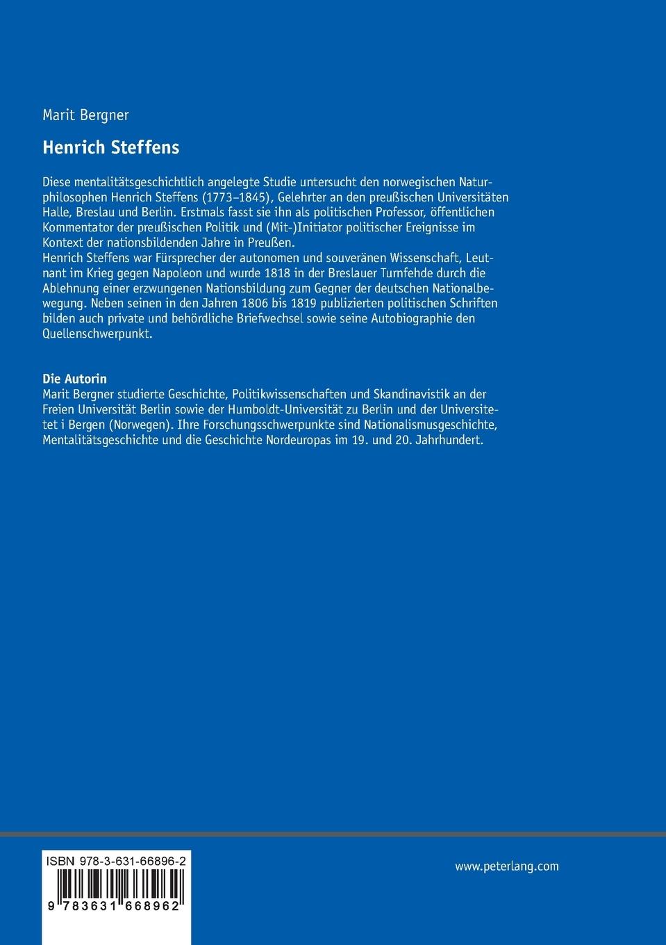Rückseitencover Henrich Steffens