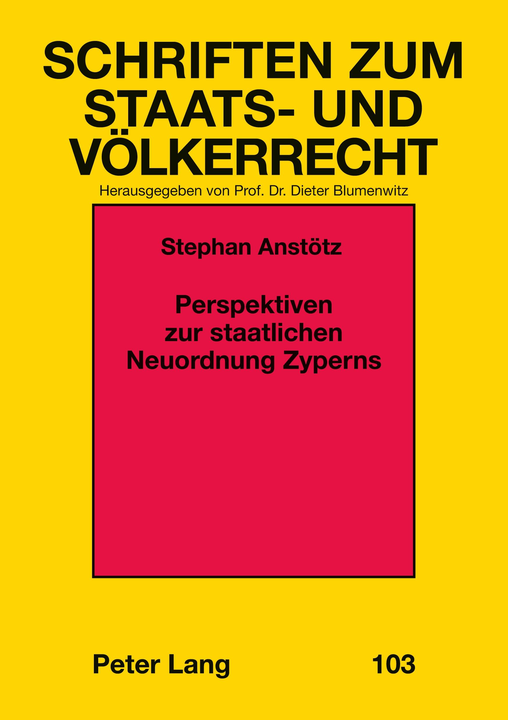Vorderes Coverbild Perspektiven zur staatlichen Neuordnung Zyperns