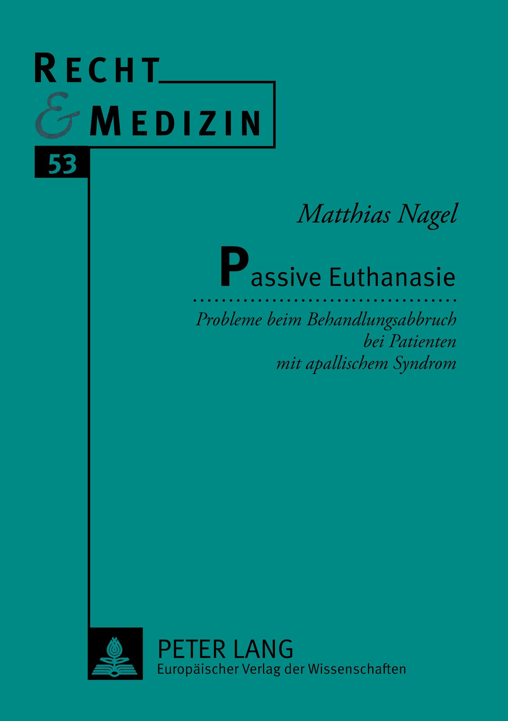 Vorderes Coverbild Passive Euthanasie