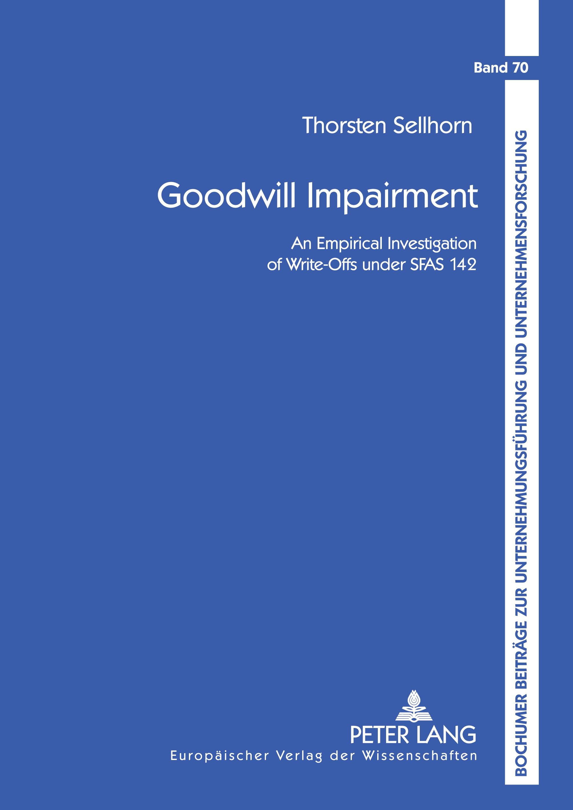 Vorderes Coverbild Goodwill Impairment