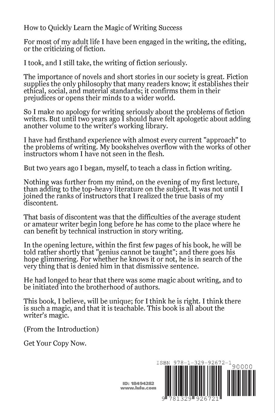 Rückseitencover Becoming a Writer