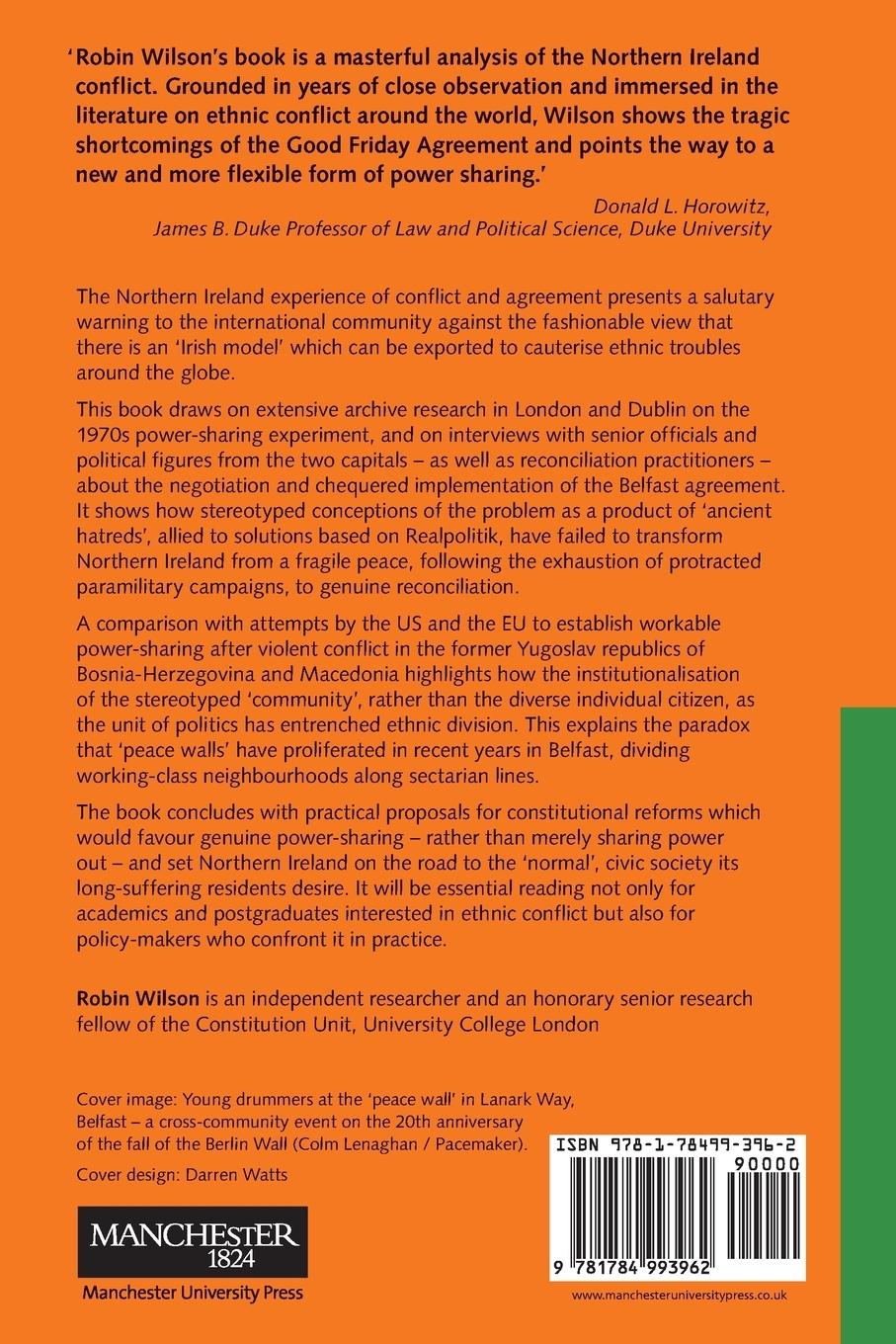 Rückseitencover The Northern Ireland experience of conflict and agreement