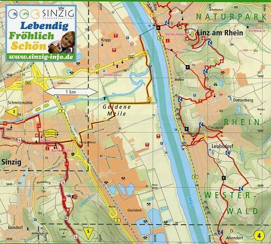 Beispielinhalt (Bild) RheinBurgenWeg Wanderkarte 1 : 25 000