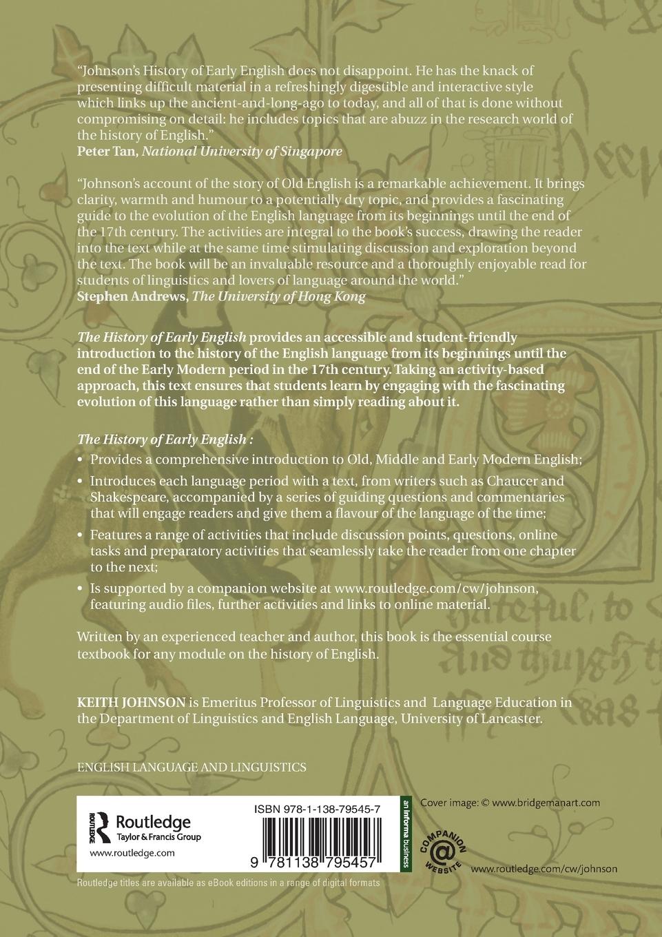 Rückseitencover The History of Early English