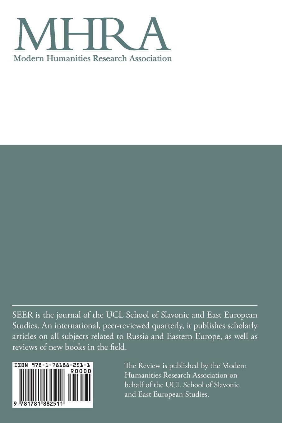 Rückseitencover Slavonic & East European Review (94