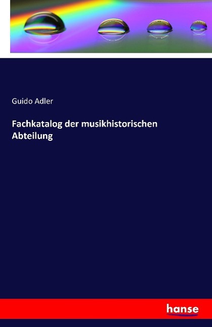 Vorderes Coverbild Fachkatalog der musikhistorischen Abteilung