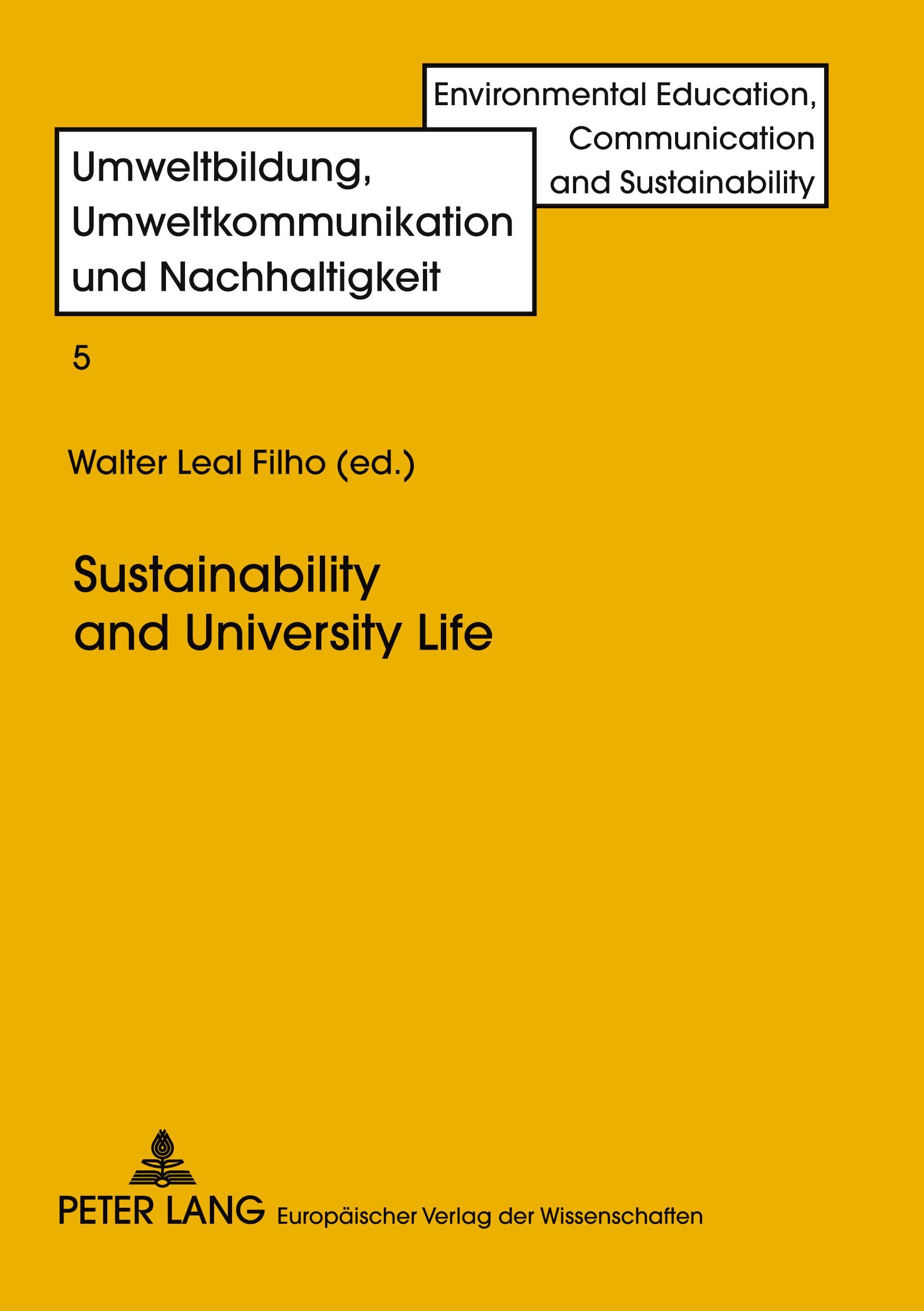 Vorderes Coverbild Sustainability and University Life
