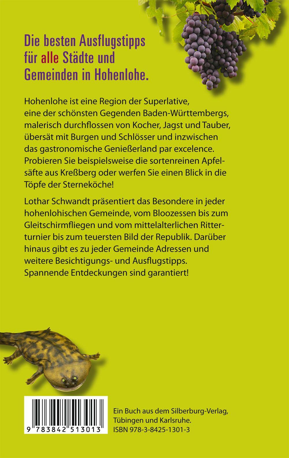 Rückseitencover Alles was man in Hohenlohe erlebt haben muss