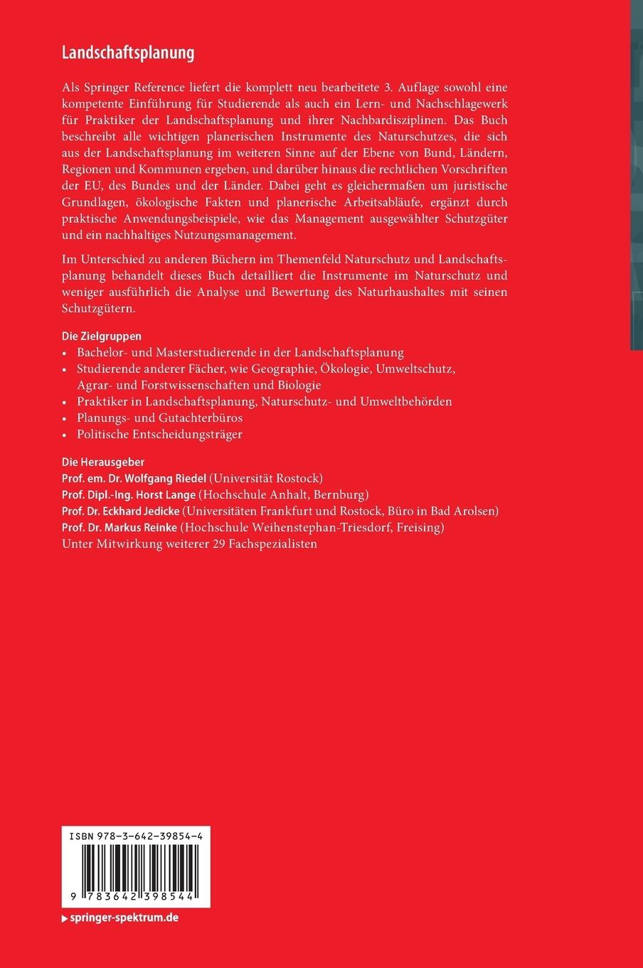 Rückseitencover Landschaftsplanung
