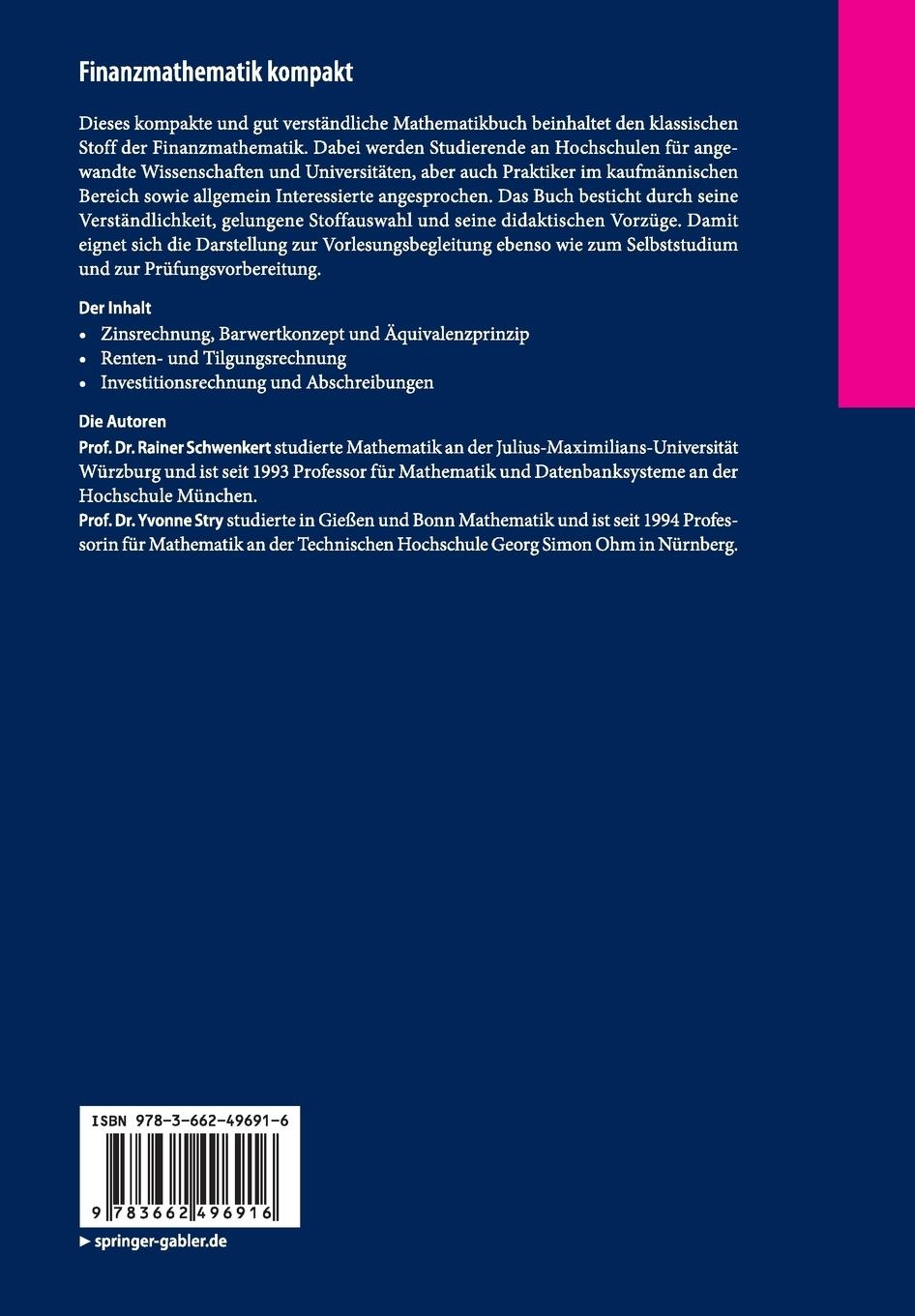 Rückseitencover Finanzmathematik kompakt