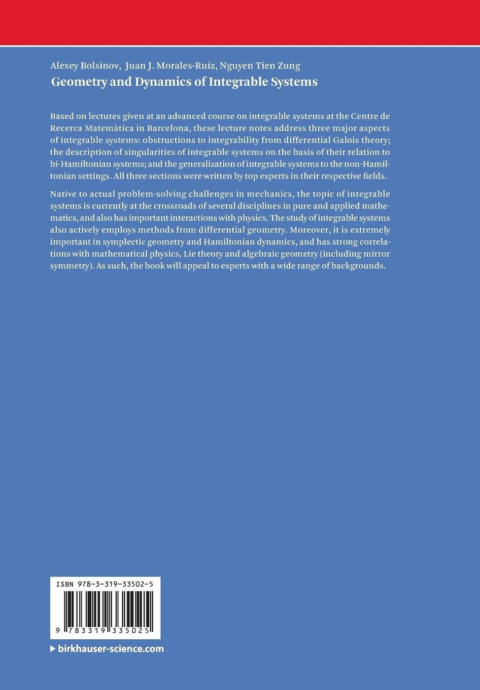 Rückseitencover Geometry and Dynamics of Integrable Systems