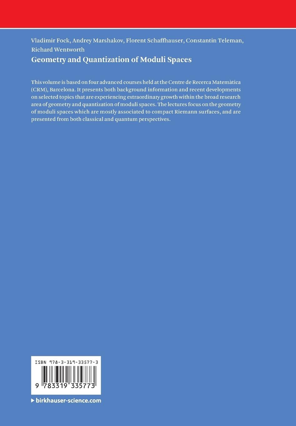 Rückseitencover Geometry and Quantization of Moduli Spaces