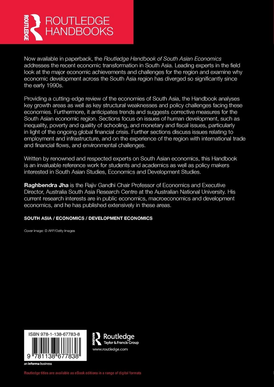 Rückseitencover Routledge Handbook of South Asian Economics
