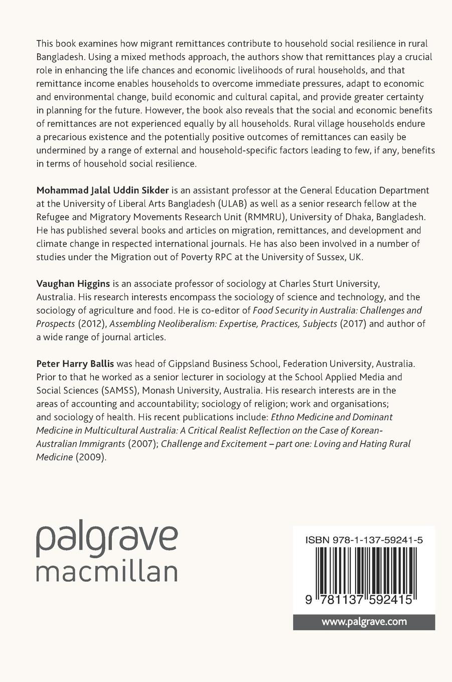 Rückseitencover Remittance Income and Social Resilience among Migrant Households in Rural Bangladesh