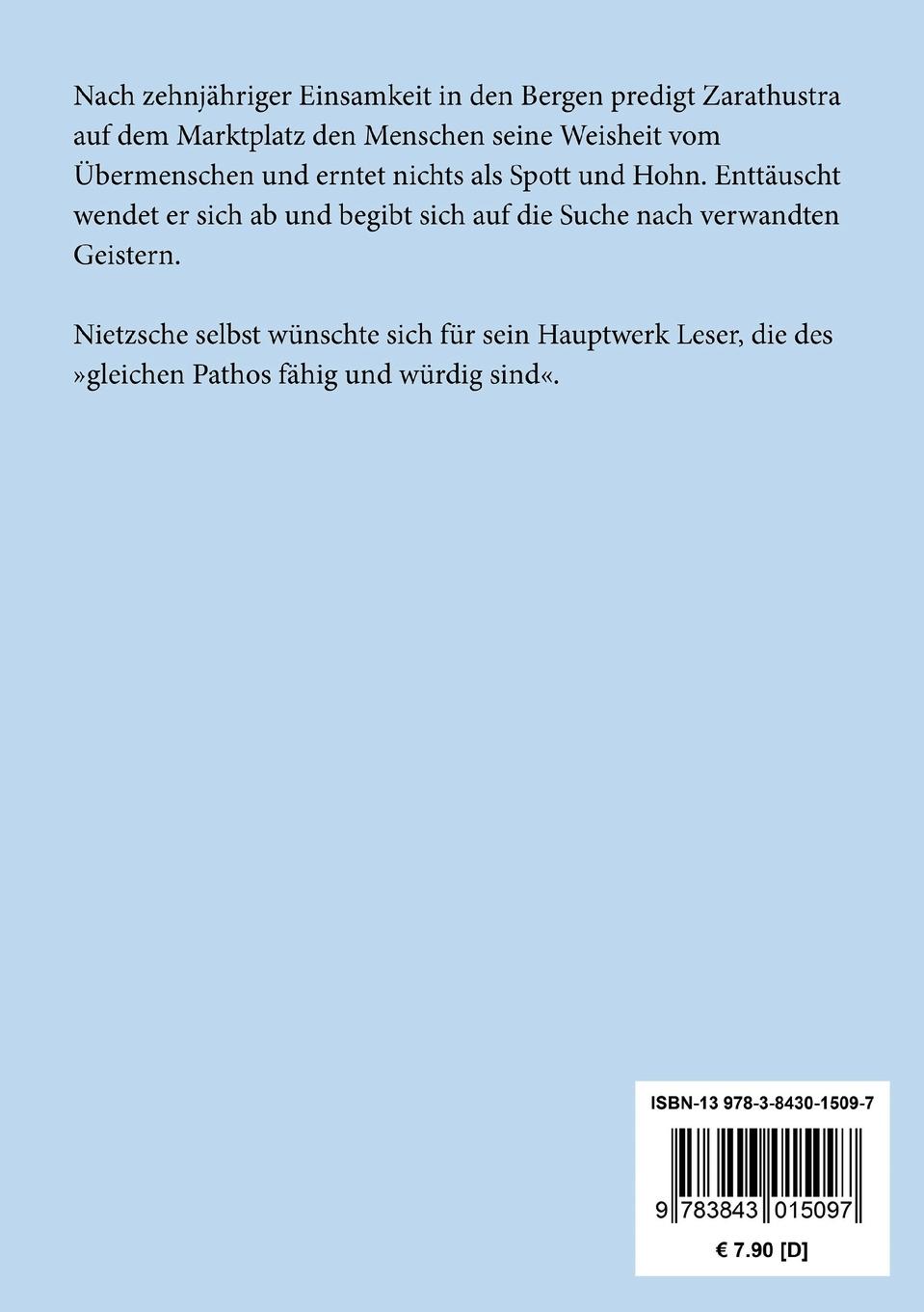 Rückseitencover Also sprach Zarathustra