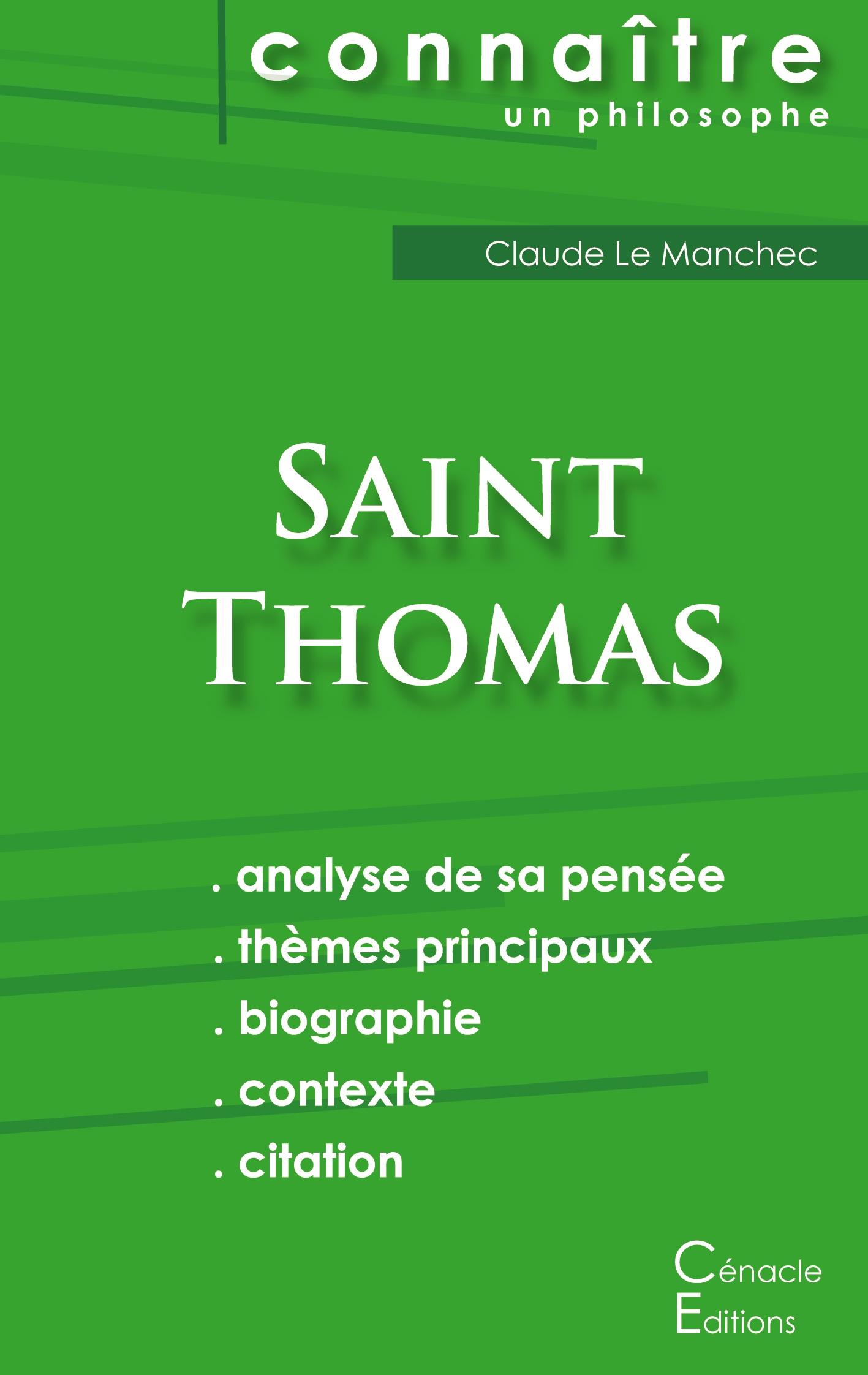 Vorderes Coverbild Comprendre Saint Thomas (analyse complète de sa pensée)