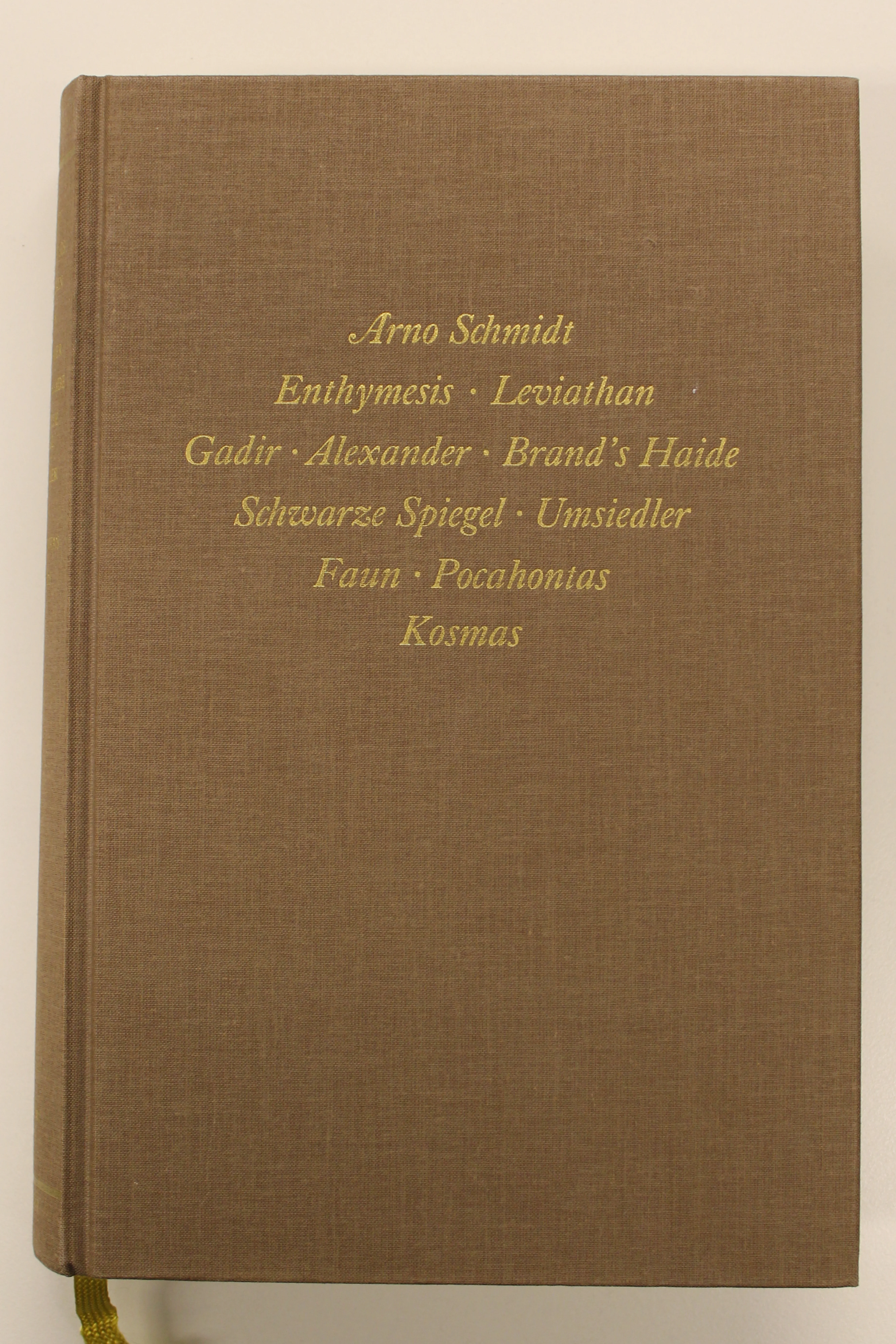 Vorderes Coverbild Bargfelder Ausgabe. Werkgruppe I. Romane, Erzählungen, Gedichte, Juvenilia