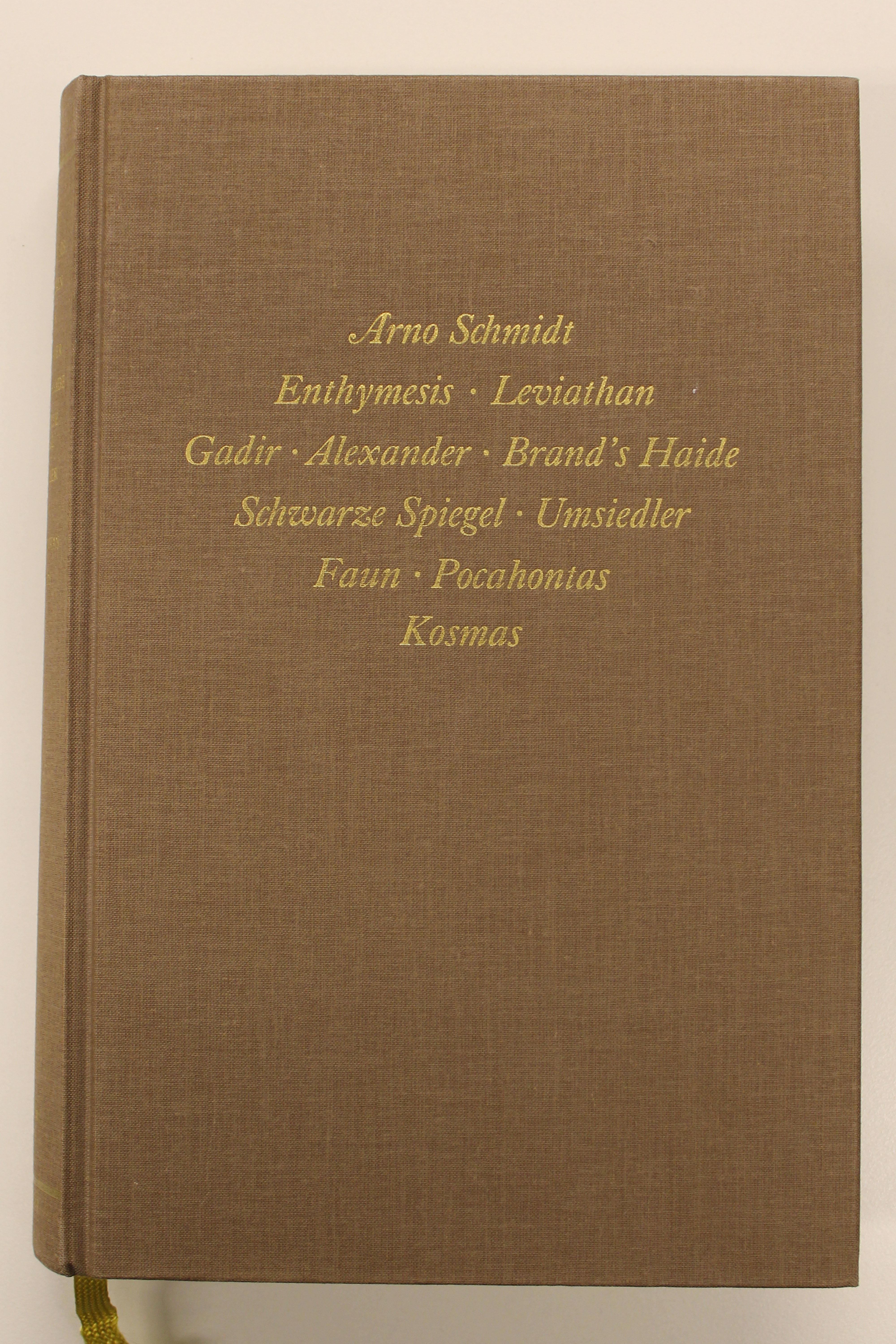 Vorderes Coverbild Bargfelder Ausgabe. Werkgruppe I. Romane, Erzählungen, Gedichte, Juvenilia