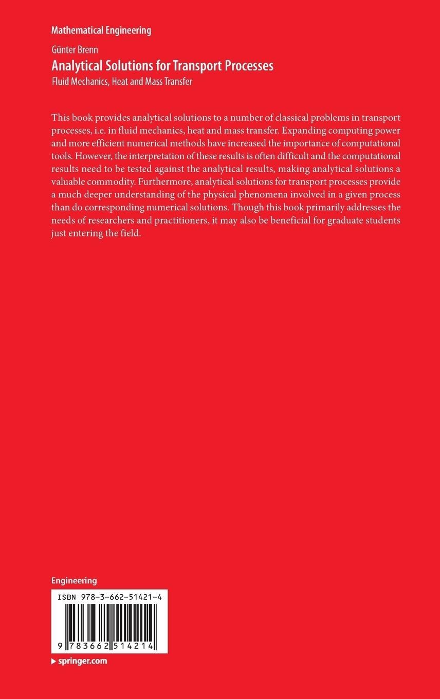 Rückseitencover Analytical Solutions for Transport Processes