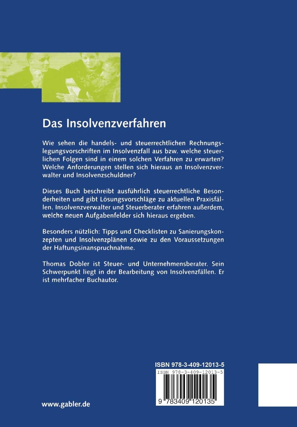 Rückseitencover Das Insolvenzverfahren