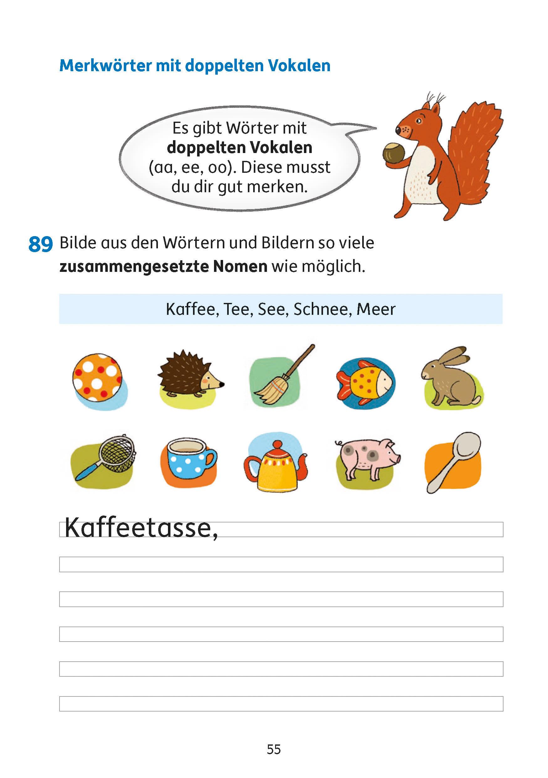 Beispielinhalt (Bild) Rechtschreiben und Diktate 3. Klasse, A5-Heft