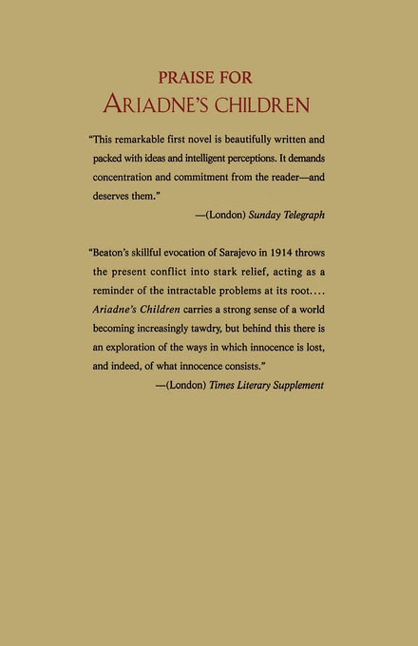 Rückseitencover Ariadne's Children