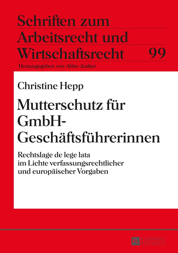 Vorderes Coverbild Mutterschutz für GmbH-Geschäftsführerinnen