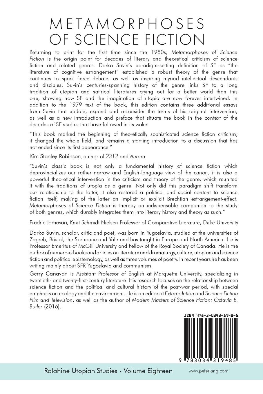 Rückseitencover Metamorphoses of Science Fiction