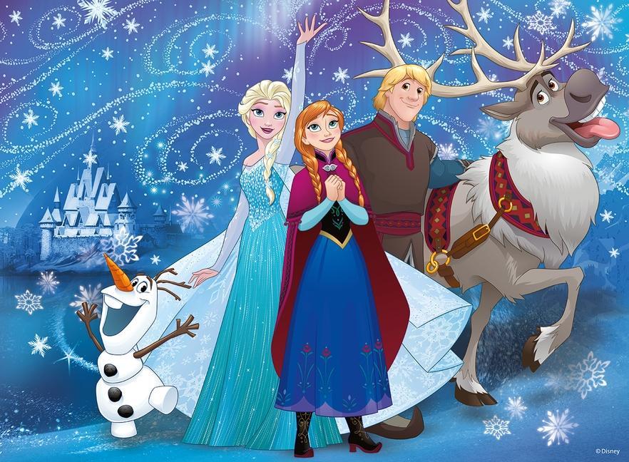Beispielinhalt (Bild) Disney Frozen: Glitzernder Schnee. Glitter Puzzle 100 Teile XLL