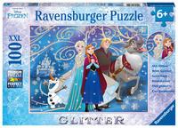 Vorderes Coverbild Disney Frozen: Glitzernder Schnee. Glitter Puzzle 100 Teile XLL