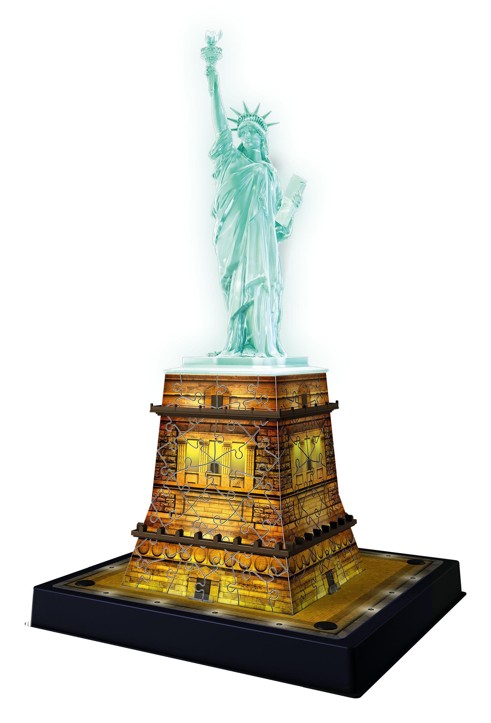 Beispielinhalt (Bild) Freiheitsstatue bei Nacht. 3D Puzzle 108 Teile