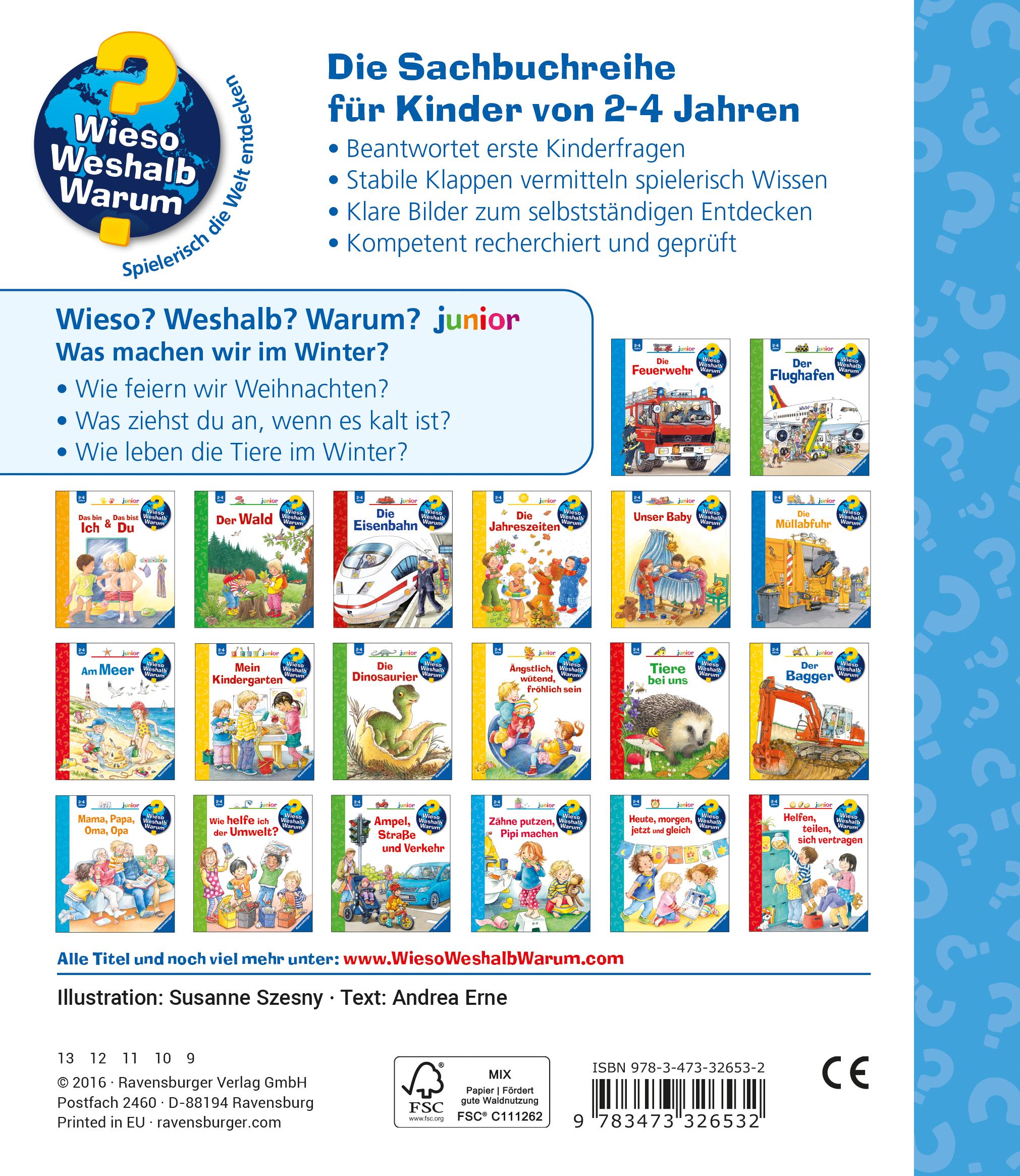Rückseitencover Wieso? Weshalb? Warum? junior, Band 58: Was machen wir im Winter?